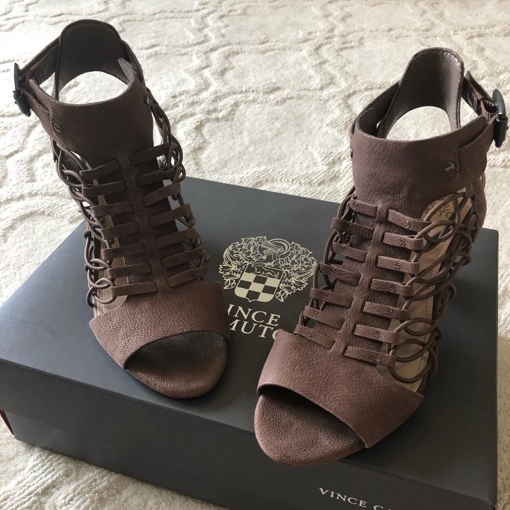 Vince Camuto Caged Leather Sandals - Picture 2 of 5